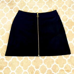 Black Faux Suede Mini Skirt